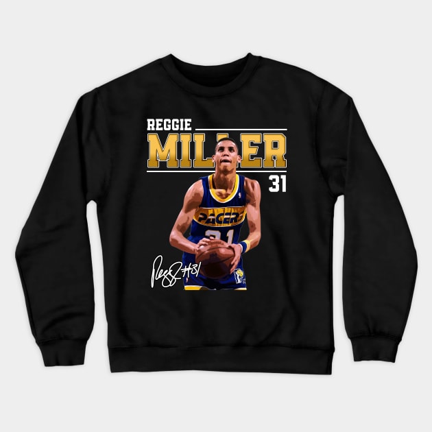 Reggie Miller Choke Sign Basketball Legend Signature Vintage Retro 80s 90s Bootleg Rap Style Crewneck Sweatshirt by CarDE